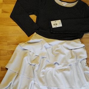 NWT LLR XL Noir & Blanc Polka Dot Georgia Dress